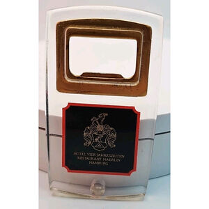 Vtg Lucite Hotel Vier Jahreszeiten Restaurant Haerlin Hamburg Bottle Opener